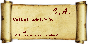 Valkai Adrián névjegykártya