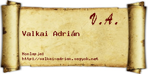 Valkai Adrián névjegykártya